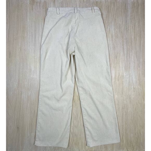 TOPSHOP Cream Corduroy Wide Leg High Rise Retro Chic Women's Trousers Pants 10 - Picture 6 of 15